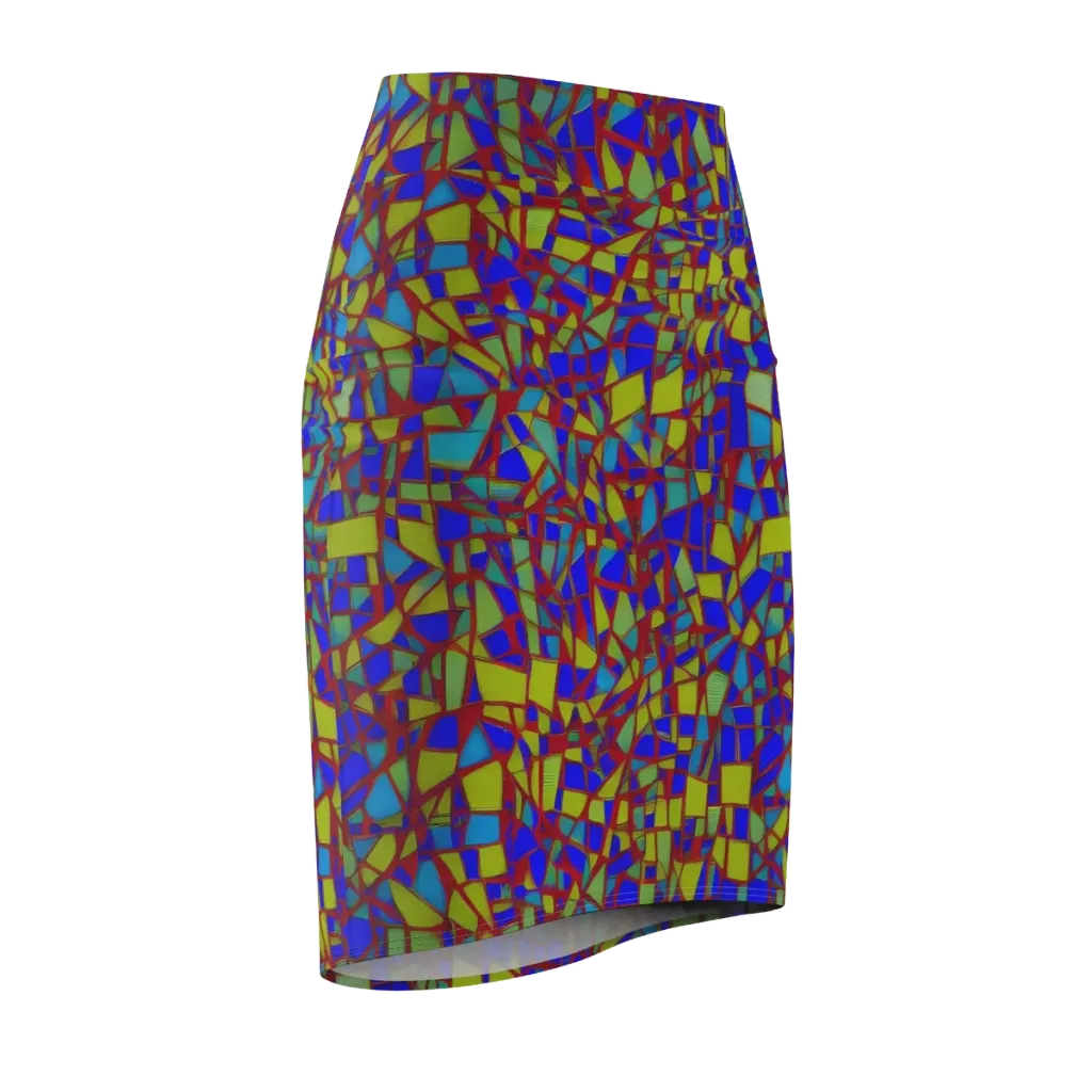 Chromatic Shatter on Pencil Skirt — Front Side