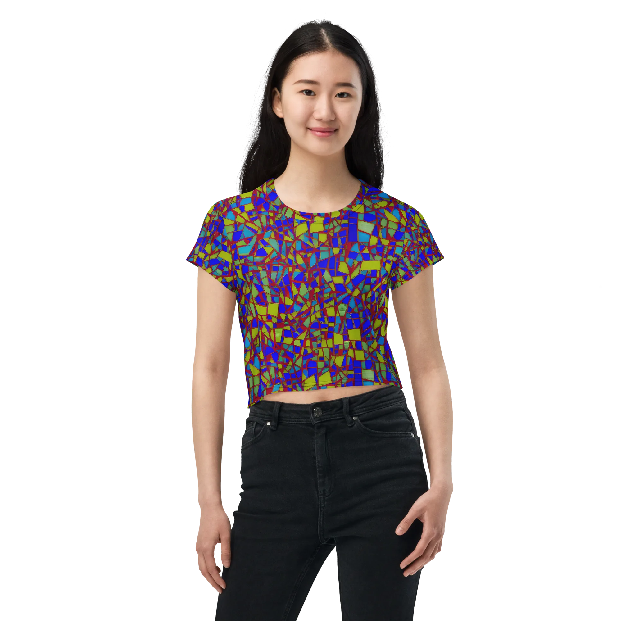 Chromatic Shatter on Crop Tee — Front