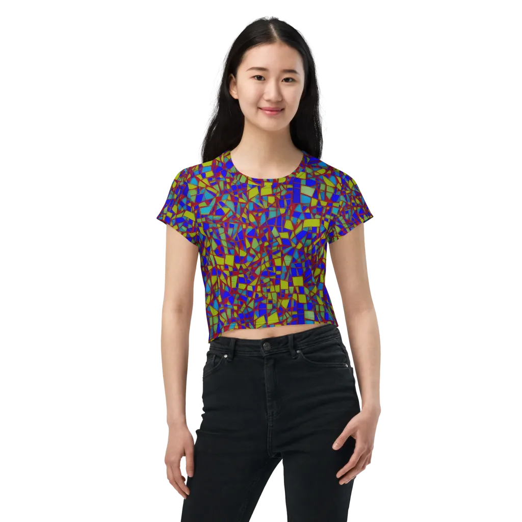 Chromatic Shatter on Crop Tee — Front