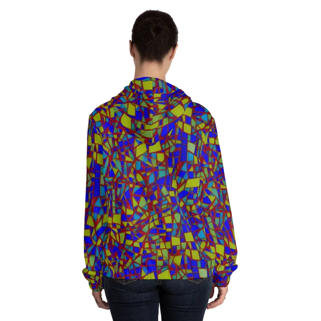 Chromatic Shatter on Women's Full-Zip Hoodie — Back On Person