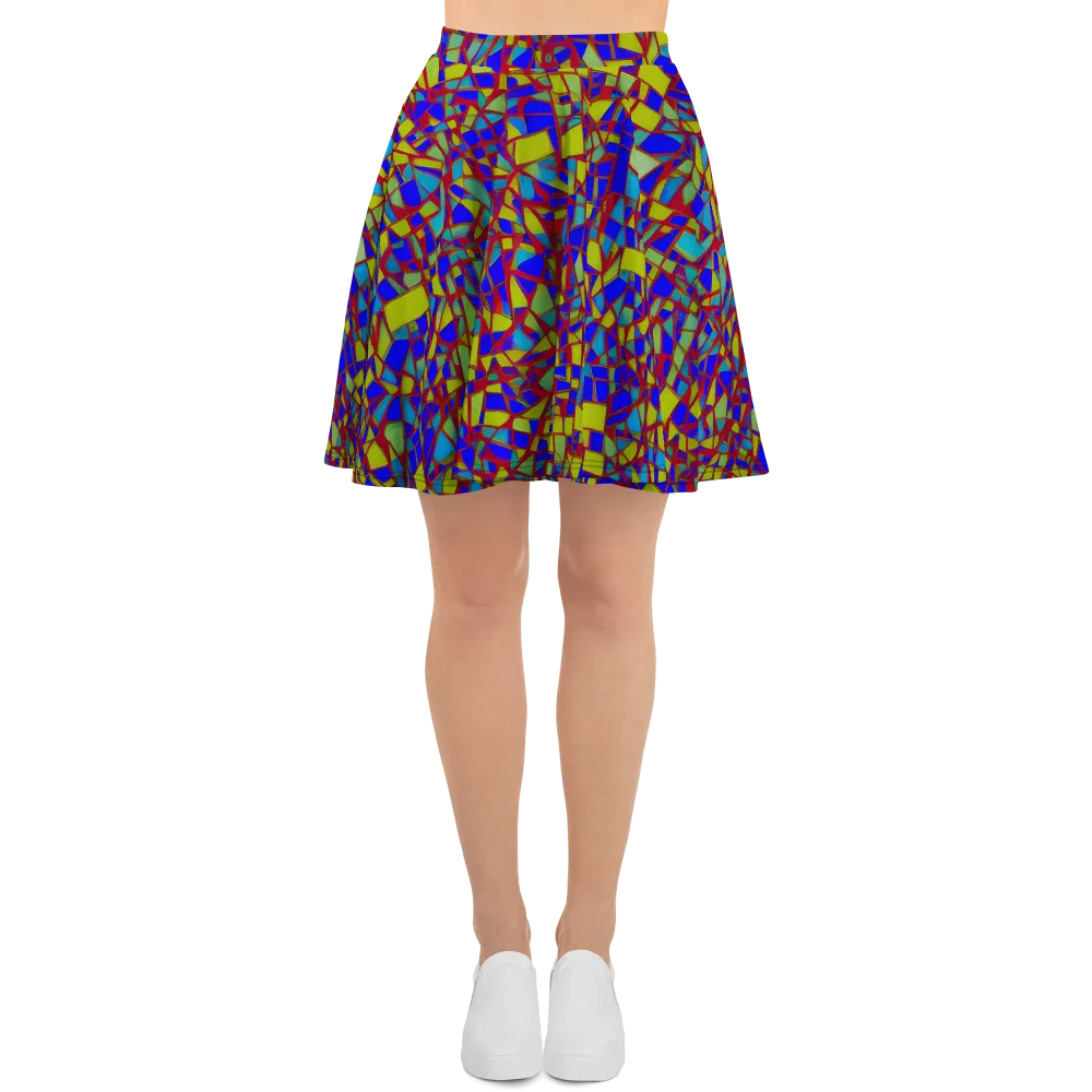 Chromatic Shatter on Skater Skirt — Front