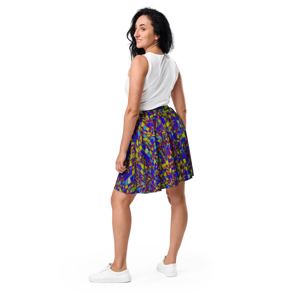 Chromatic Shatter on Skater Skirt — Back