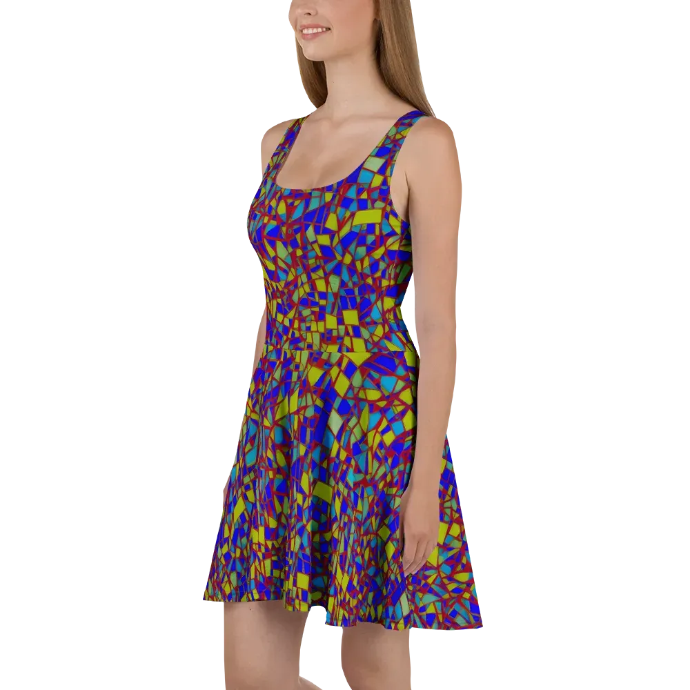Chromatic Shatter on Skater Dress — Left