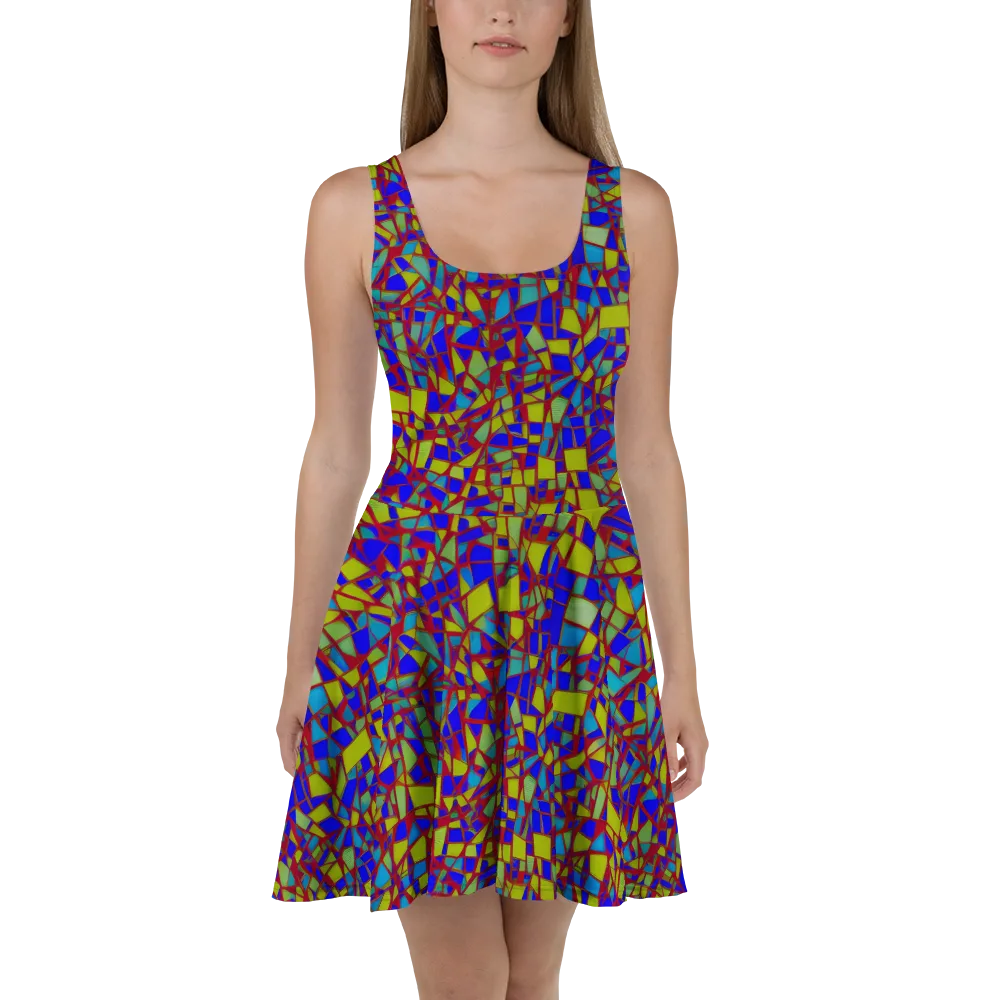 Chromatic Shatter on Skater Dress — Front