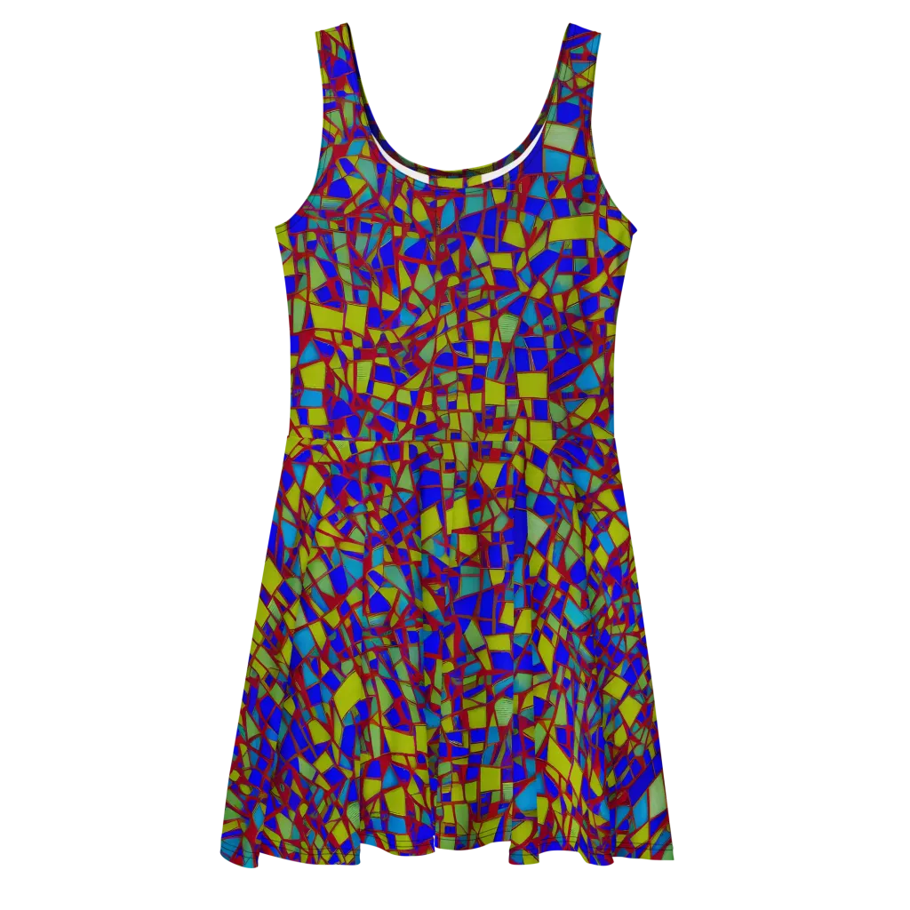 Chromatic Shatter on Skater Dress — Front