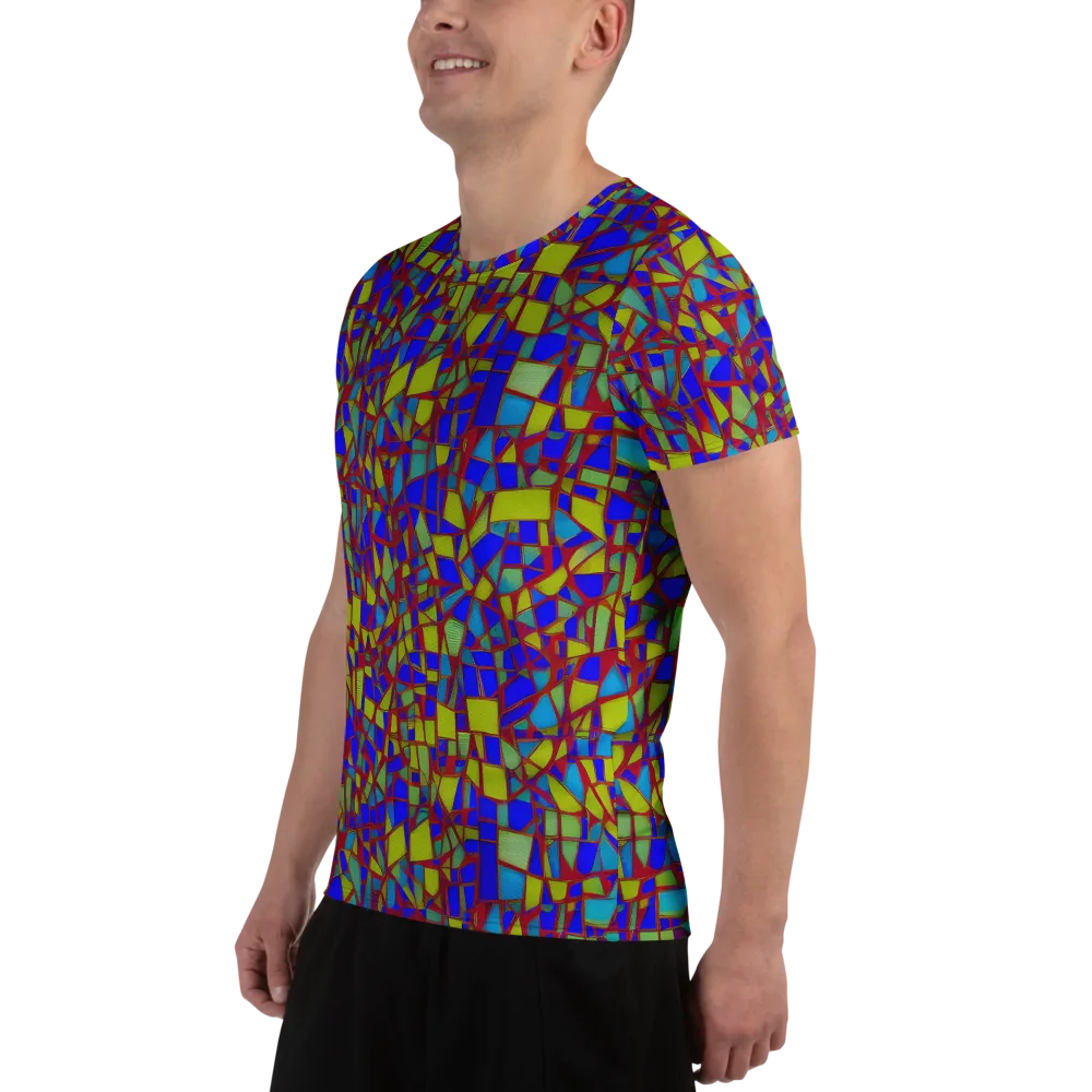Chromatic Shatter on Men's Athletic T-Shirt — Left