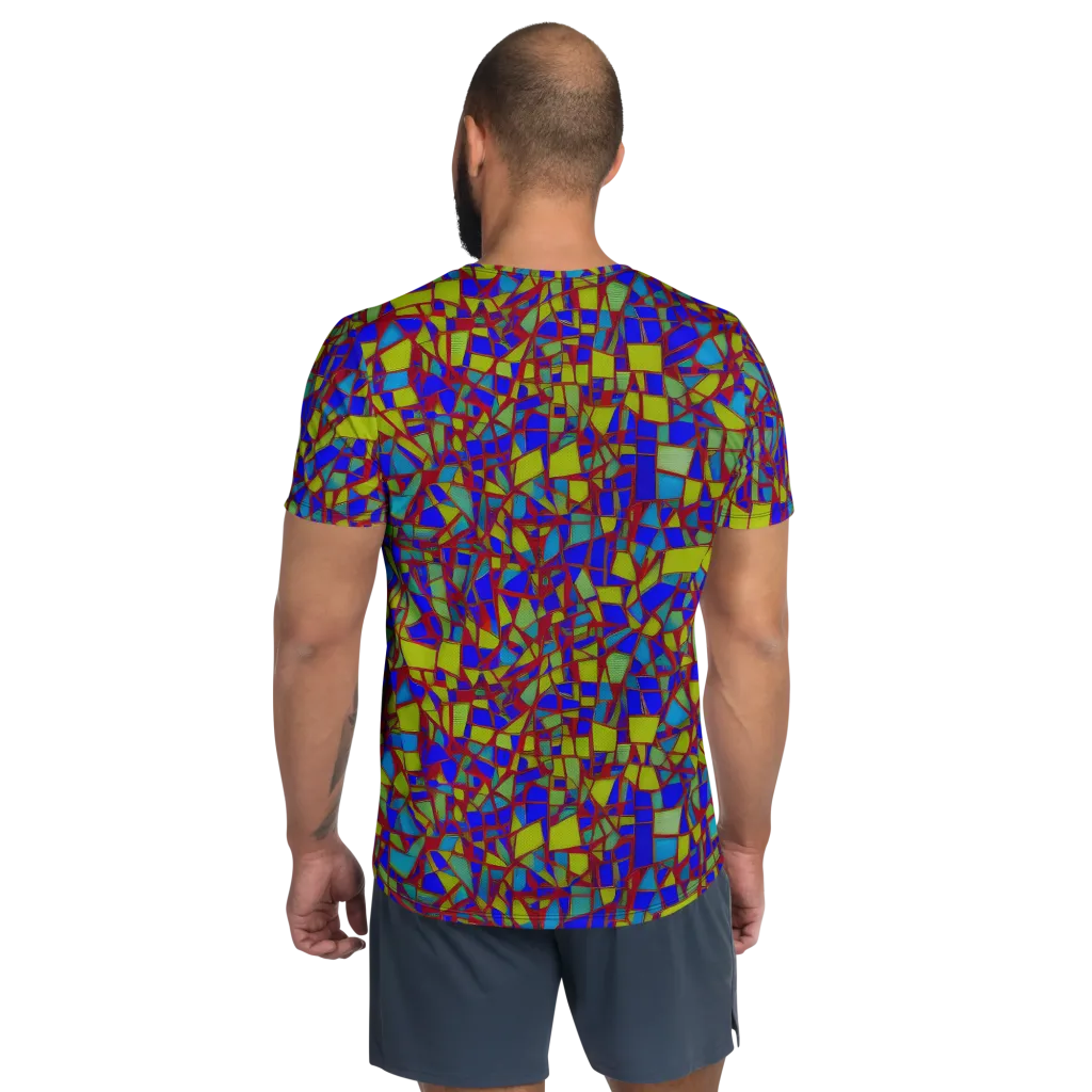 Chromatic Shatter on Men's Athletic T-Shirt — Back