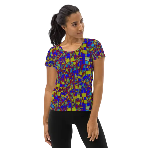 Chromatic Shatter on a Women's Athletic T-Shirt