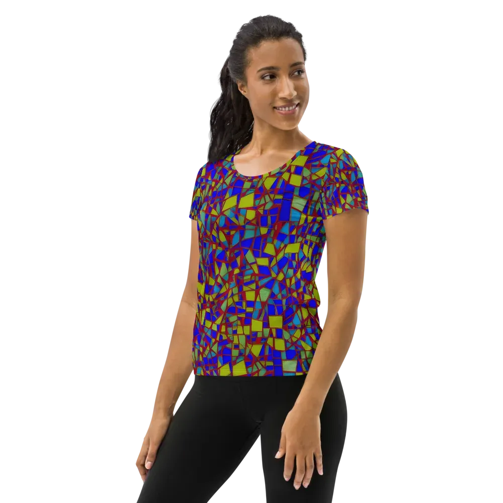 Chromatic Shatter on Women's Athletic T-Shirt — Left