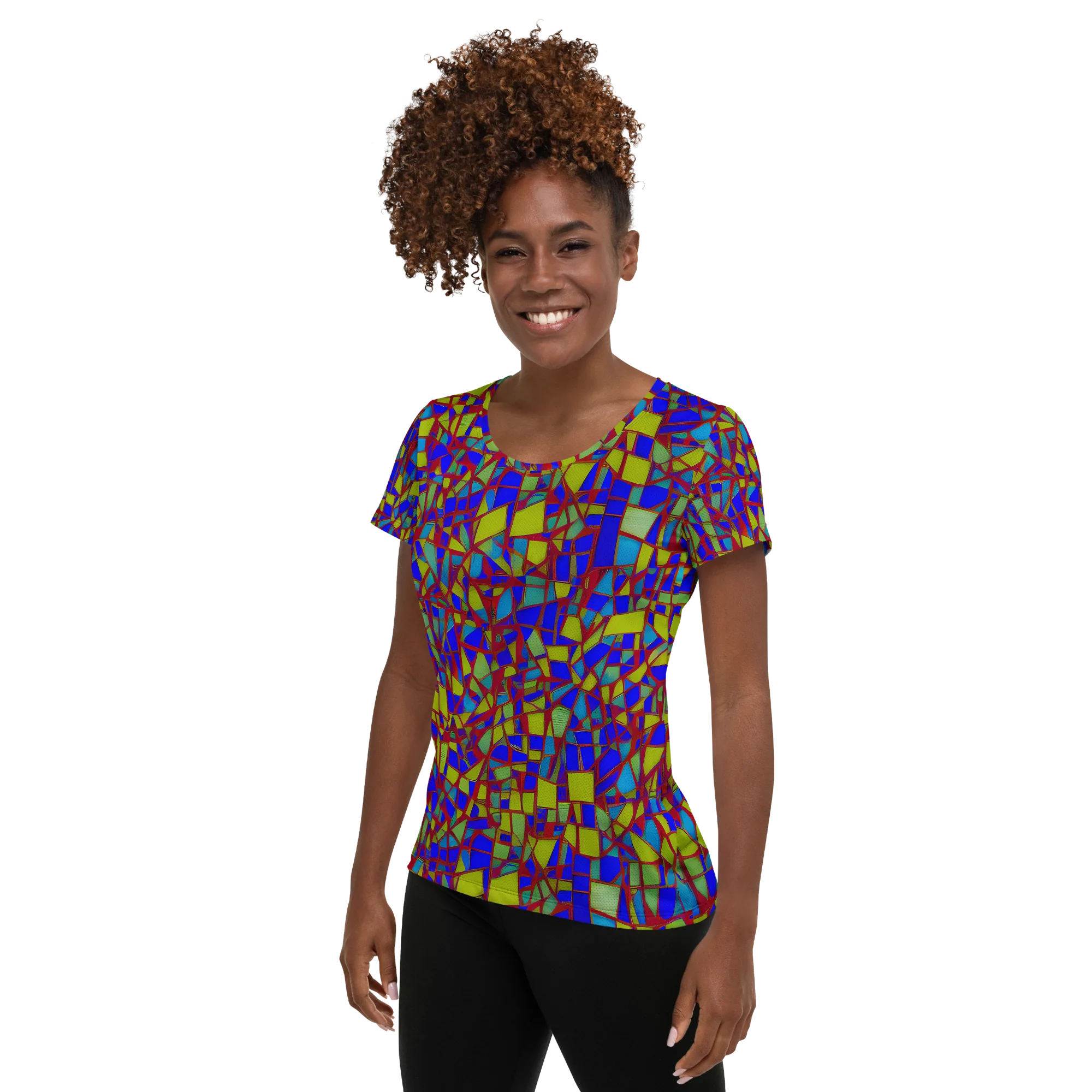 Chromatic Shatter on Women's Athletic T-Shirt — Left