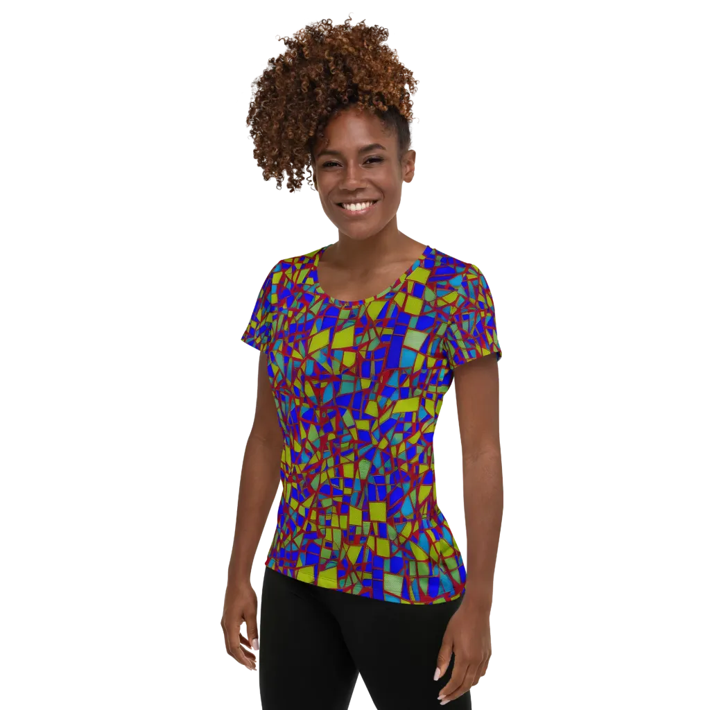 Chromatic Shatter on Women's Athletic T-Shirt — Left