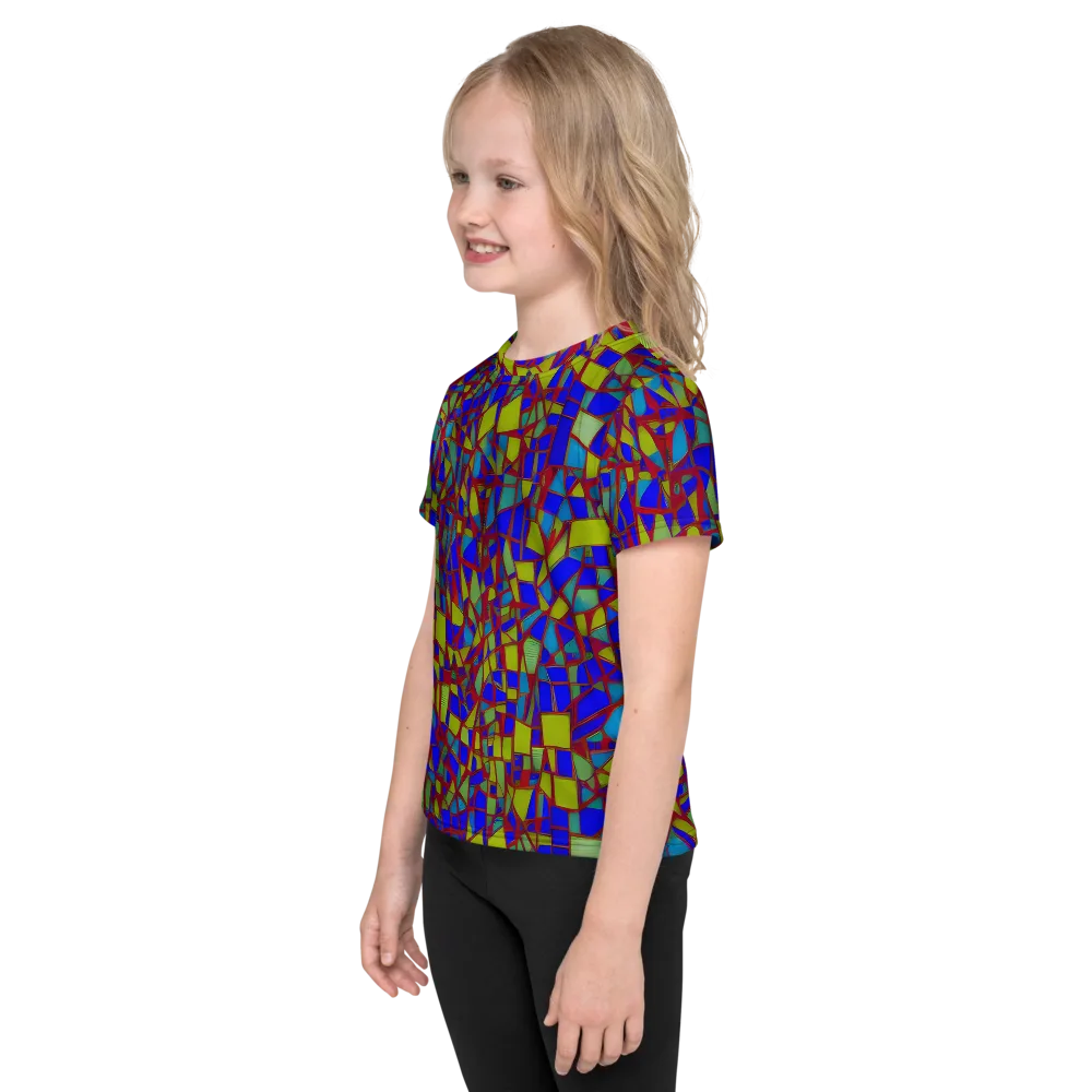 Chromatic Shatter on Kids Crew Neck T-Shirt — Left