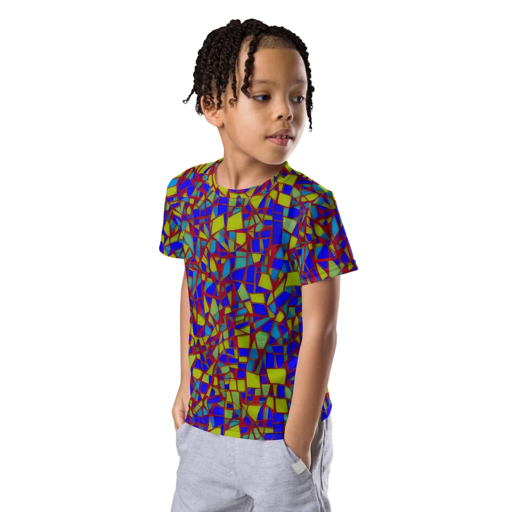 Chromatic Shatter on Kids Crew Neck T-Shirt — Left Front