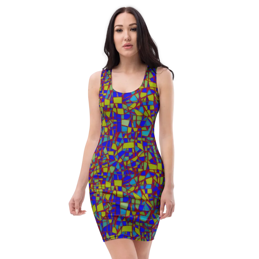 Chromatic Shatter on Bodycon Dress — Front