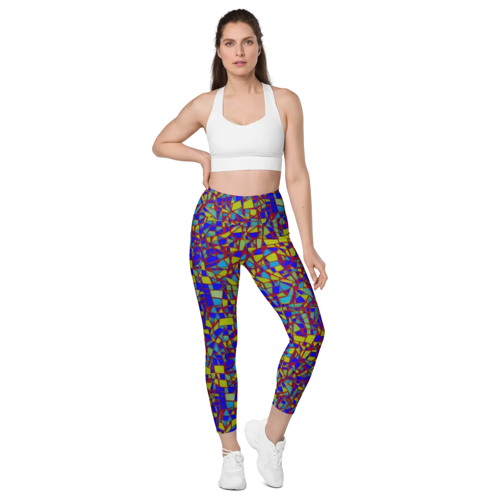 Chromatic Shatter on Leggings with Pockets — Front