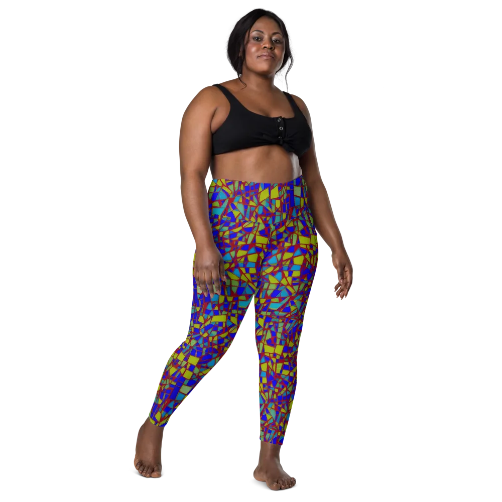 Chromatic Shatter on Leggings with Pockets — Front