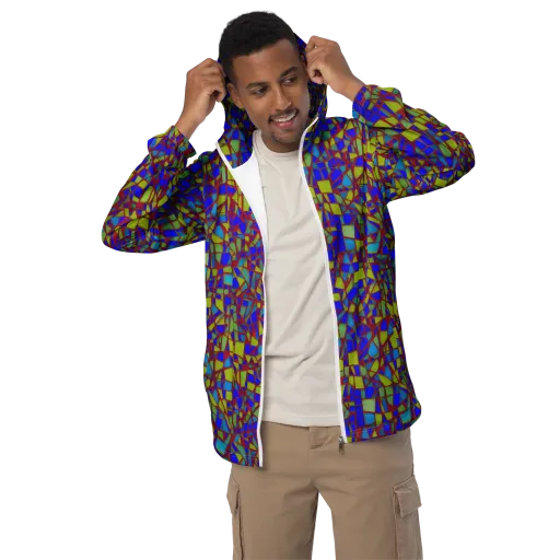 Chromatic Shatter on a Men's Windbreaker