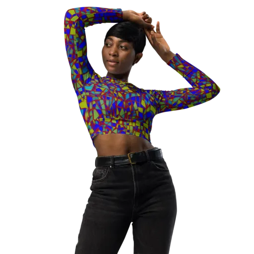 Chromatic Shatter on a Long Sleeve Crop Top