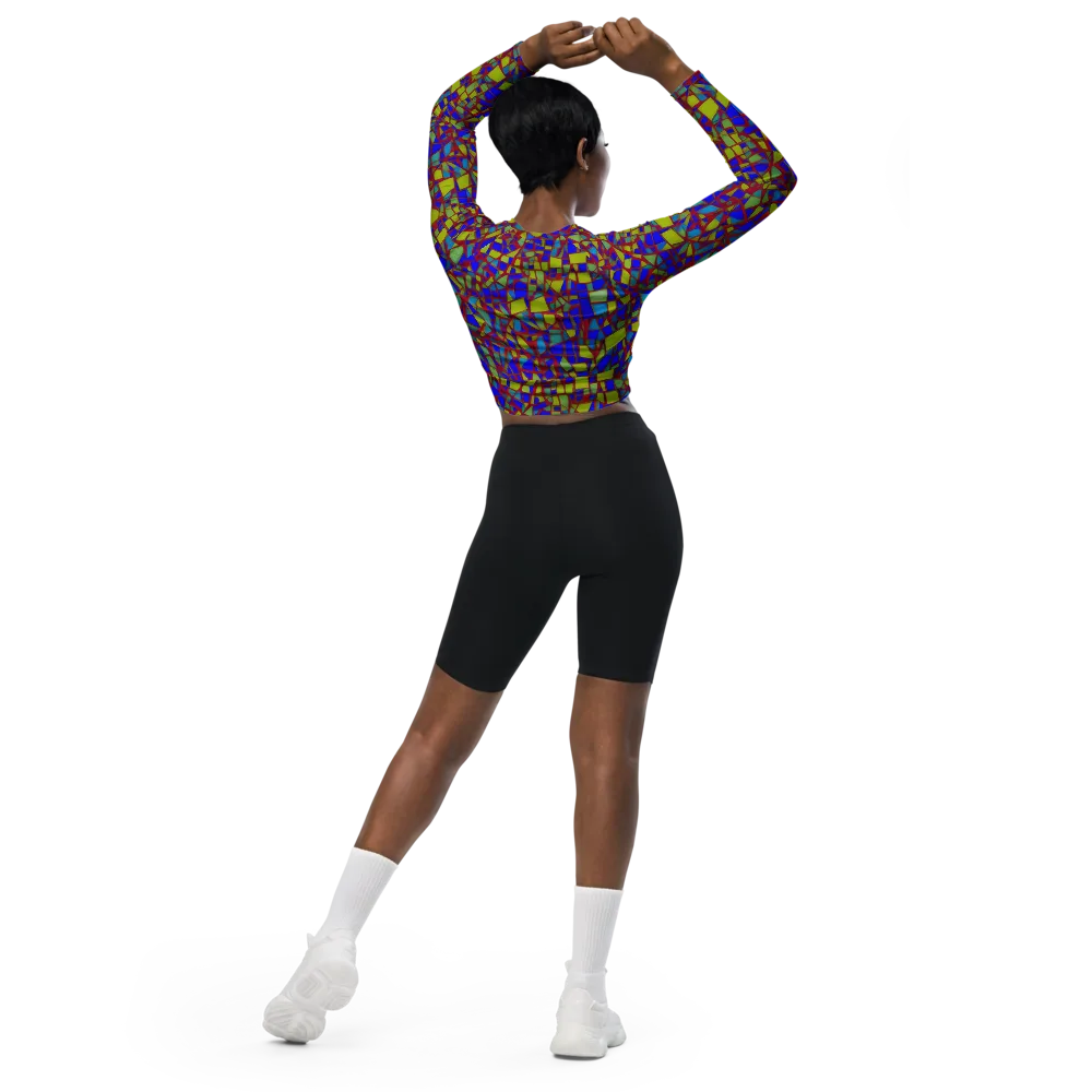 Chromatic Shatter on Long Sleeve Crop Top — Back