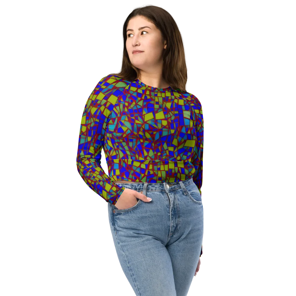 Chromatic Shatter on Long Sleeve Crop Top — Front