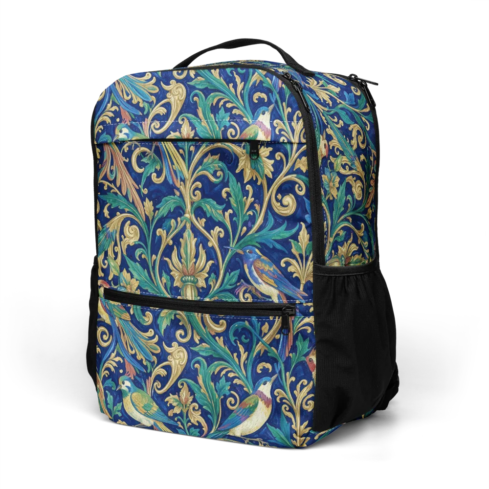 Gilded Songbirds on Utility Backpack — Left Front