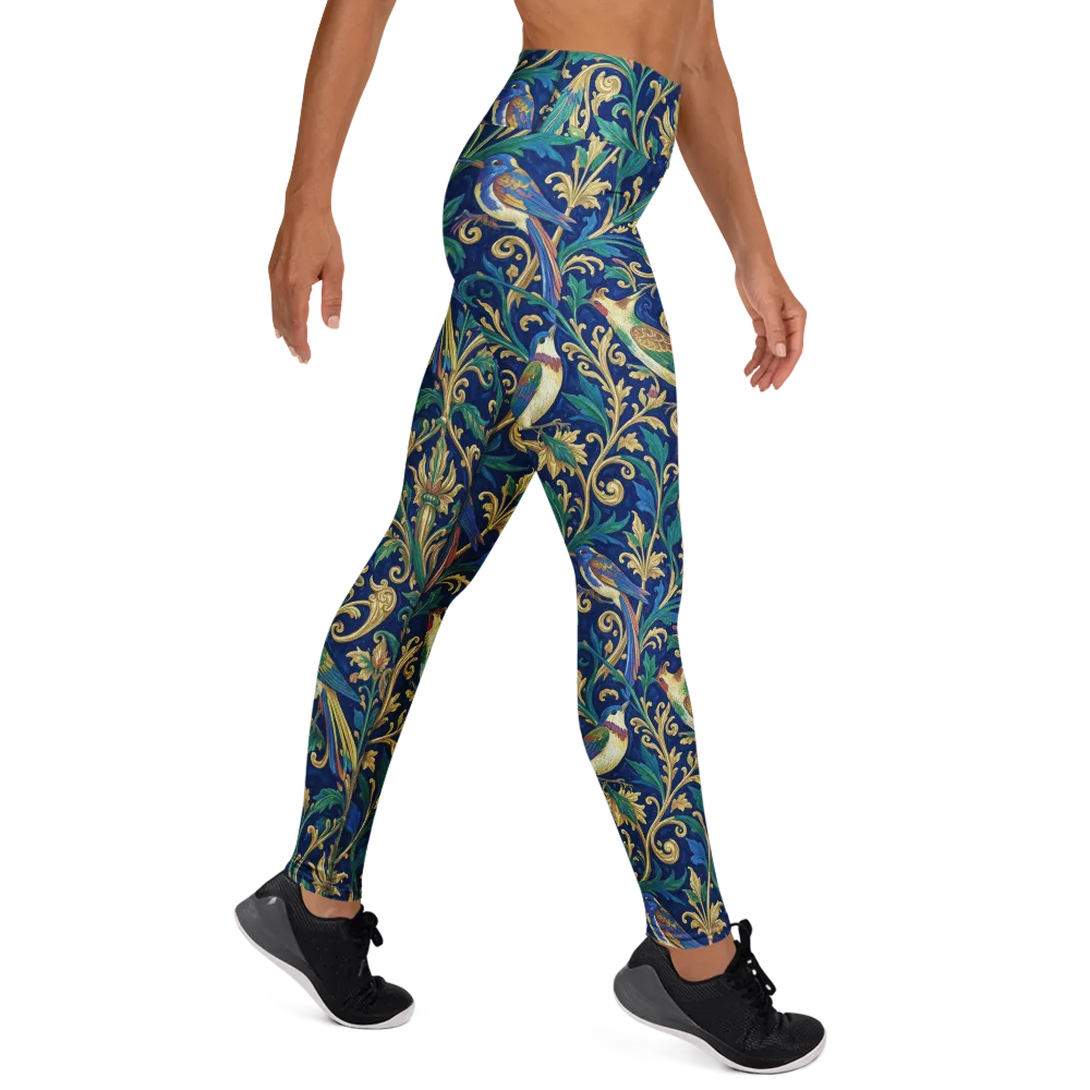 Gilded Songbirds on Yoga Leggings — Right
