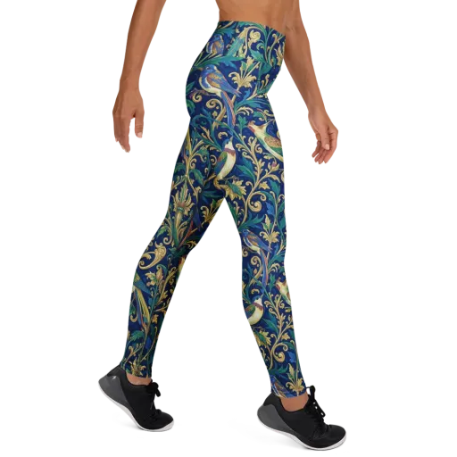 Gilded Songbirds on a Yoga Leggings