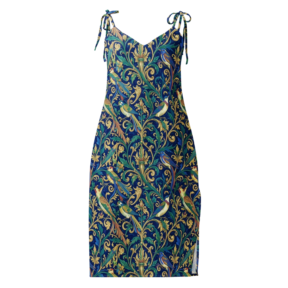 Gilded Songbirds on Slip Dress — Front