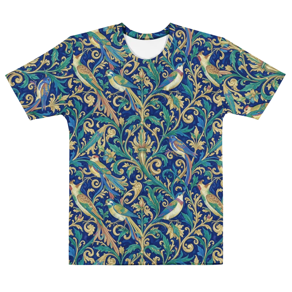 Gilded Songbirds on Men's Cotton Crew Neck T-Shirt — Front