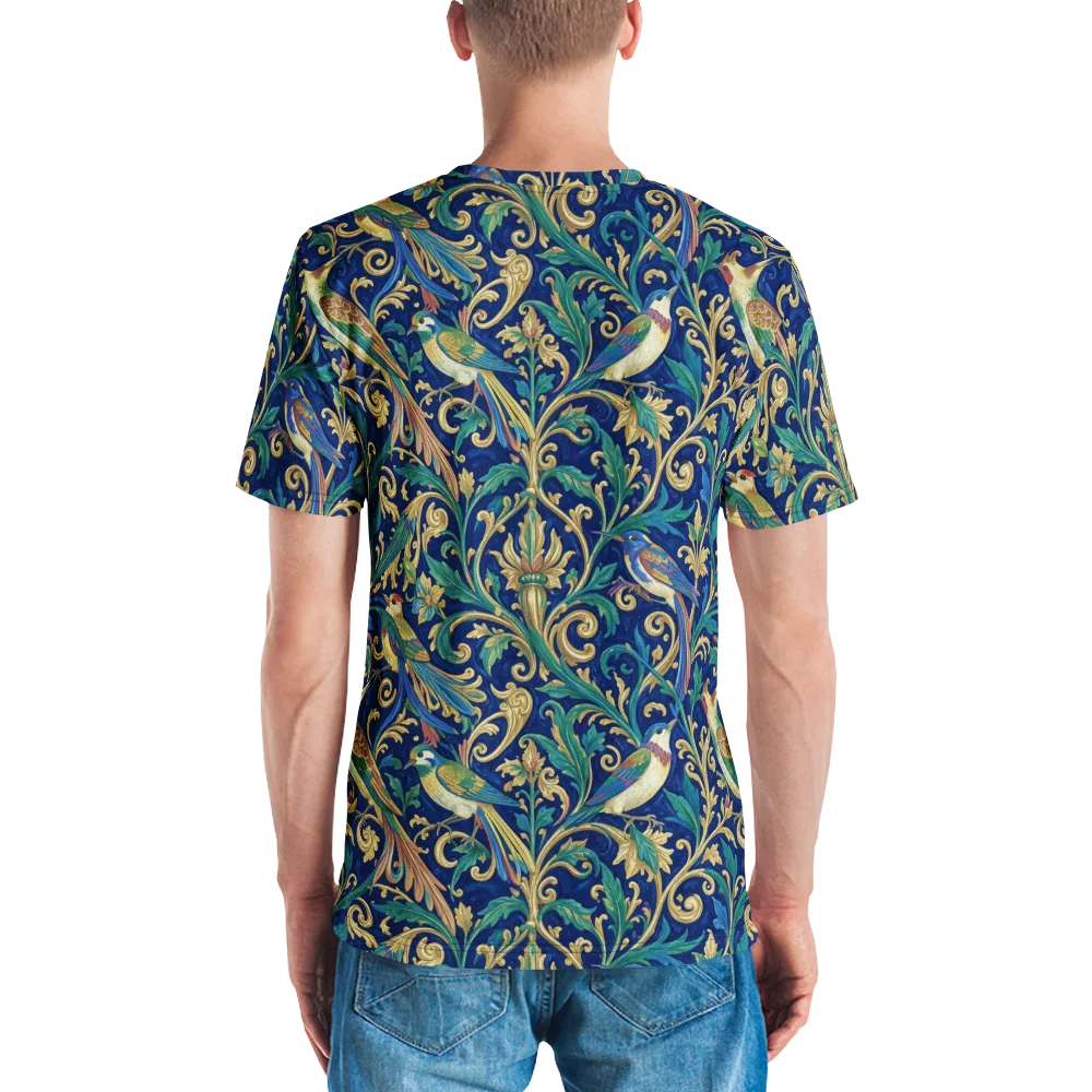 Gilded Songbirds on Men's Crew Neck T-Shirt — Back