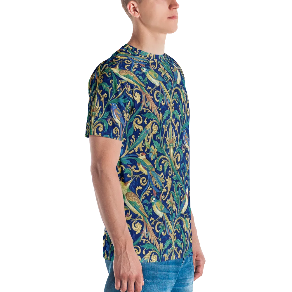 Gilded Songbirds on Men's Crew Neck T-Shirt — Right