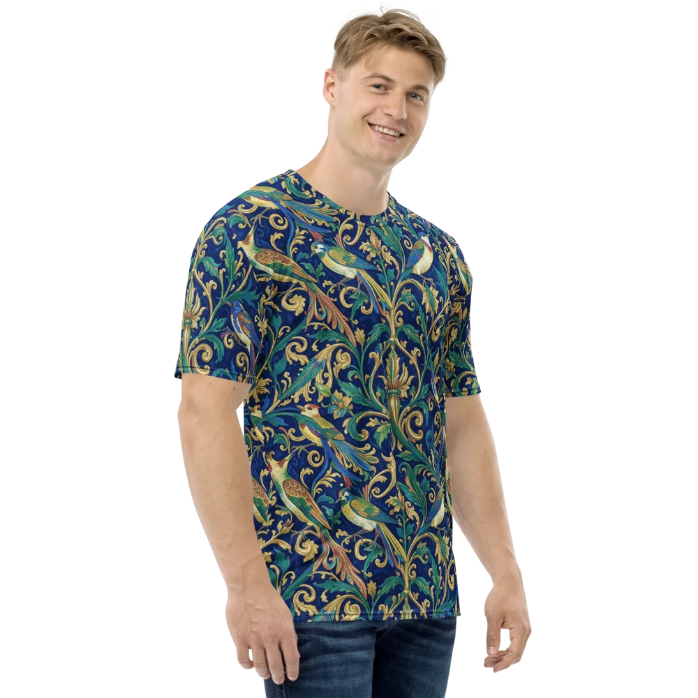 Gilded Songbirds on Men's Crew Neck T-Shirt — Right