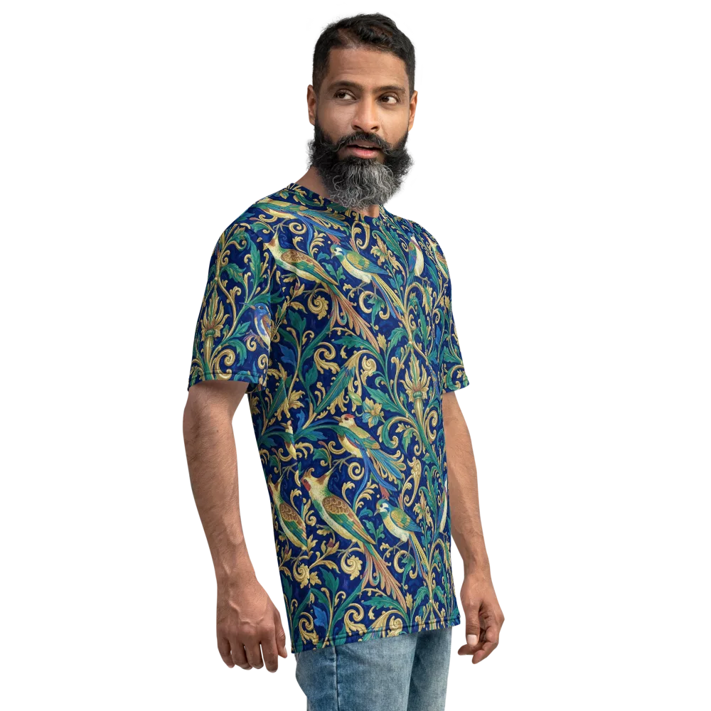 Gilded Songbirds on Men's Crew Neck T-Shirt — Right