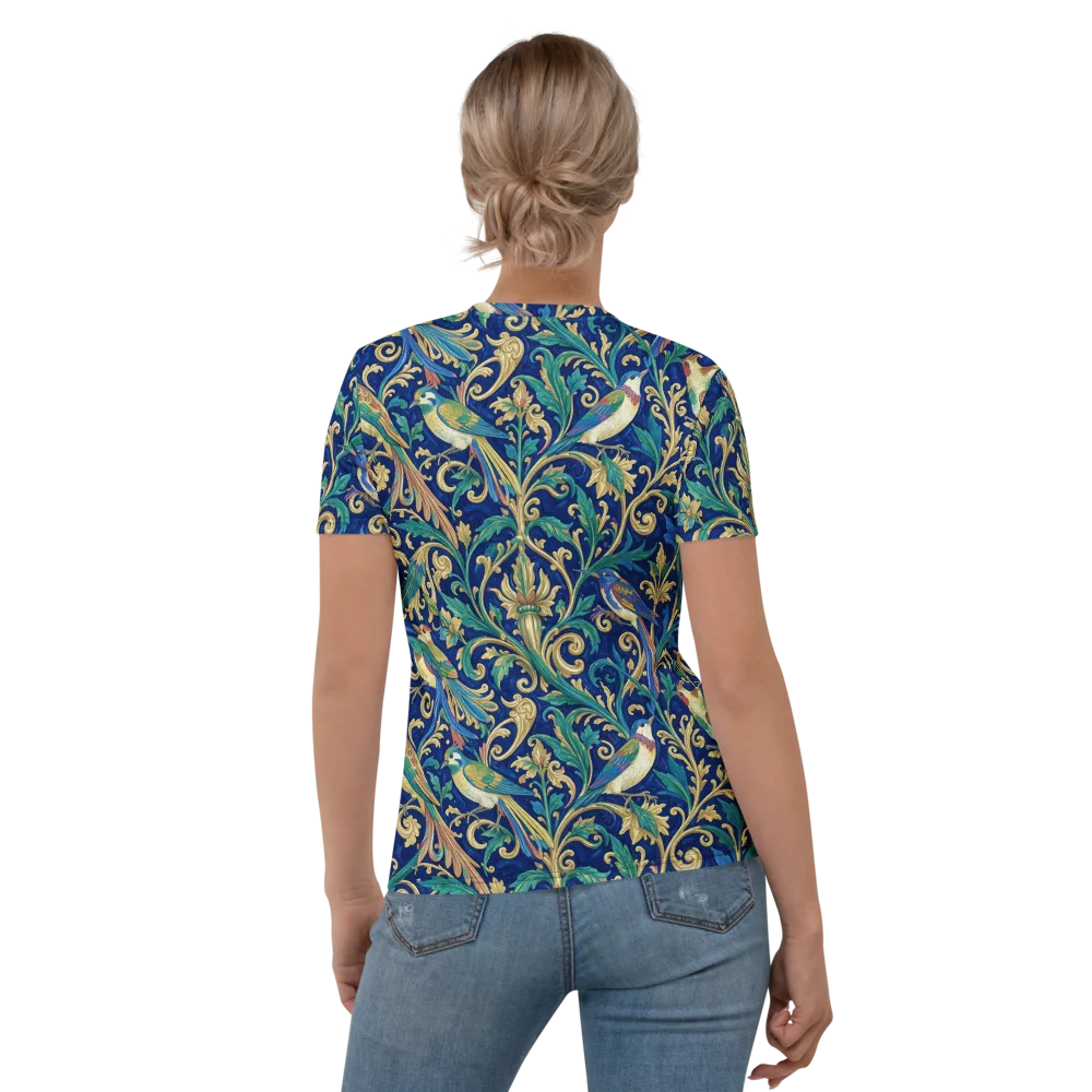 Gilded Songbirds on Women's Crew Neck T-Shirt — Back