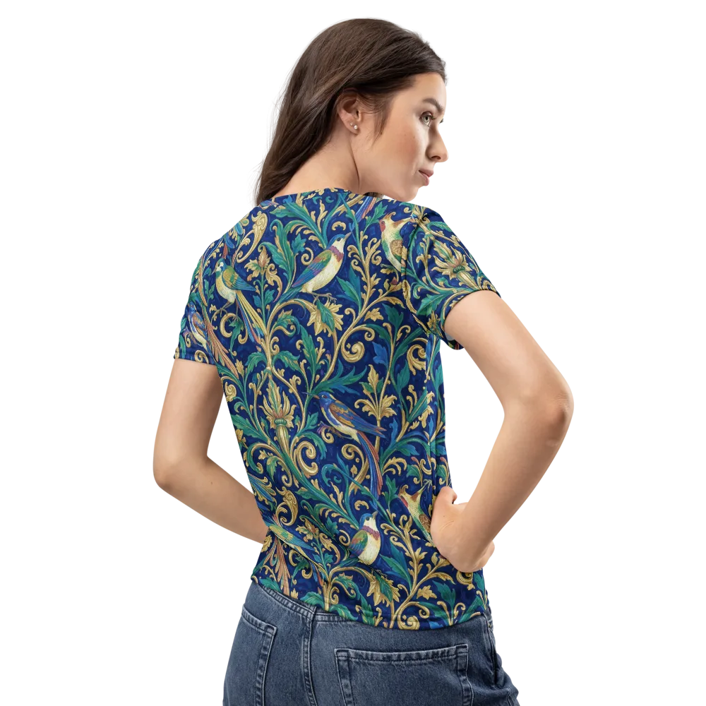 Gilded Songbirds on Women's Crew Neck T-Shirt — Back