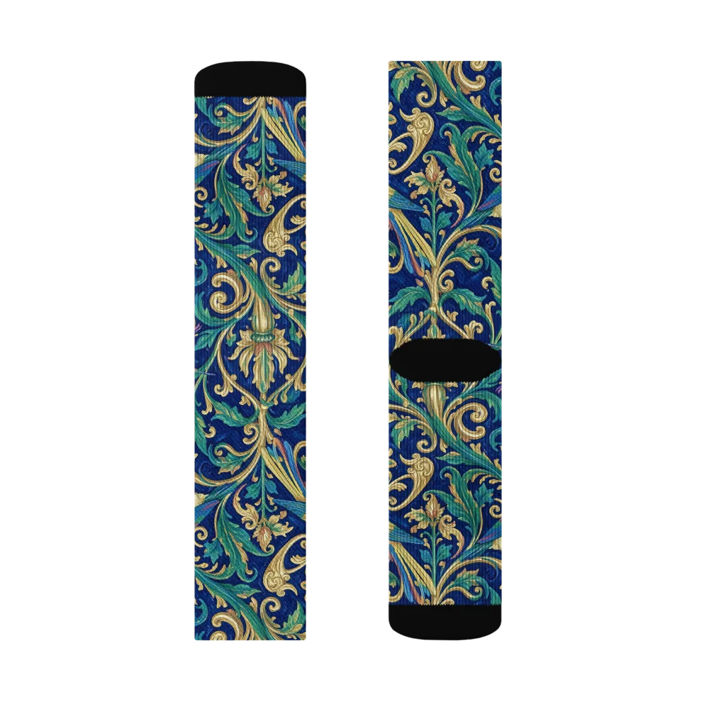 Gilded Songbirds on Socks — Right Sock