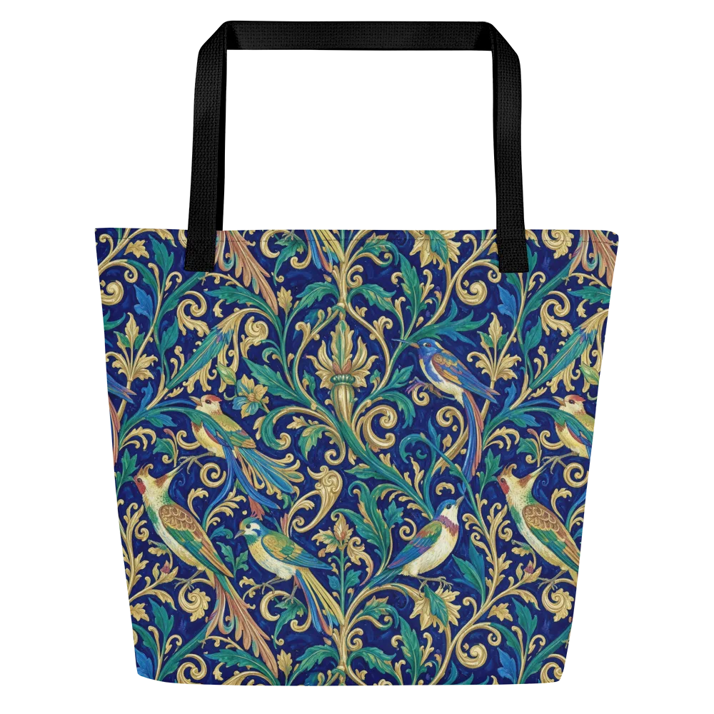 Gilded Songbirds on Large Tote Bag W/ Pocket — Front
