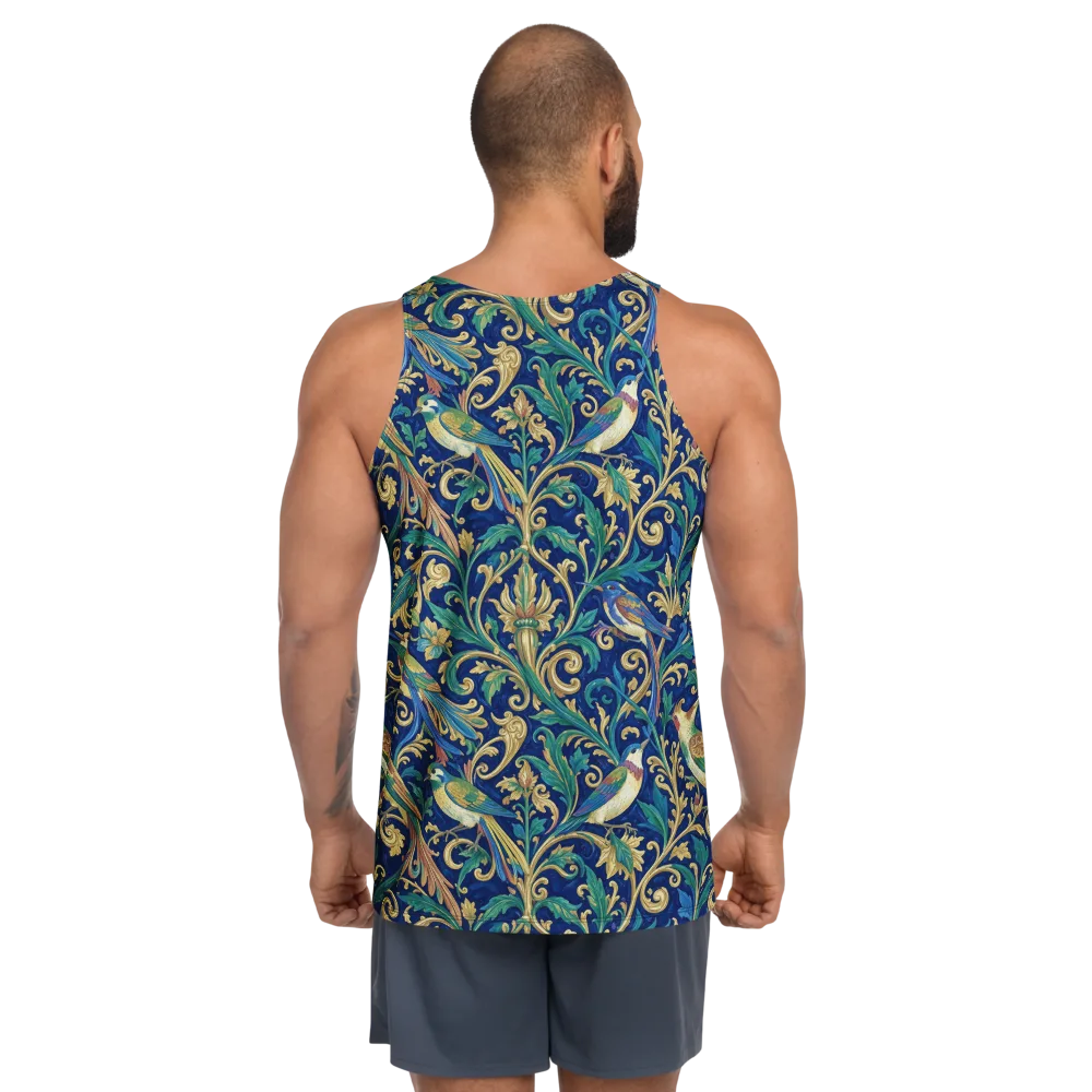 Gilded Songbirds on Men's Tank Top — Back