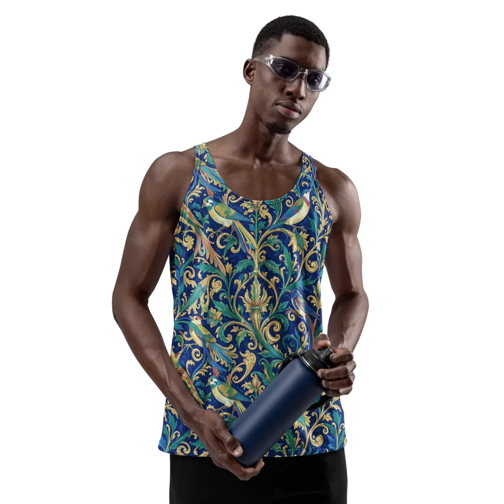 Gilded Songbirds on Men's Tank Top — Front