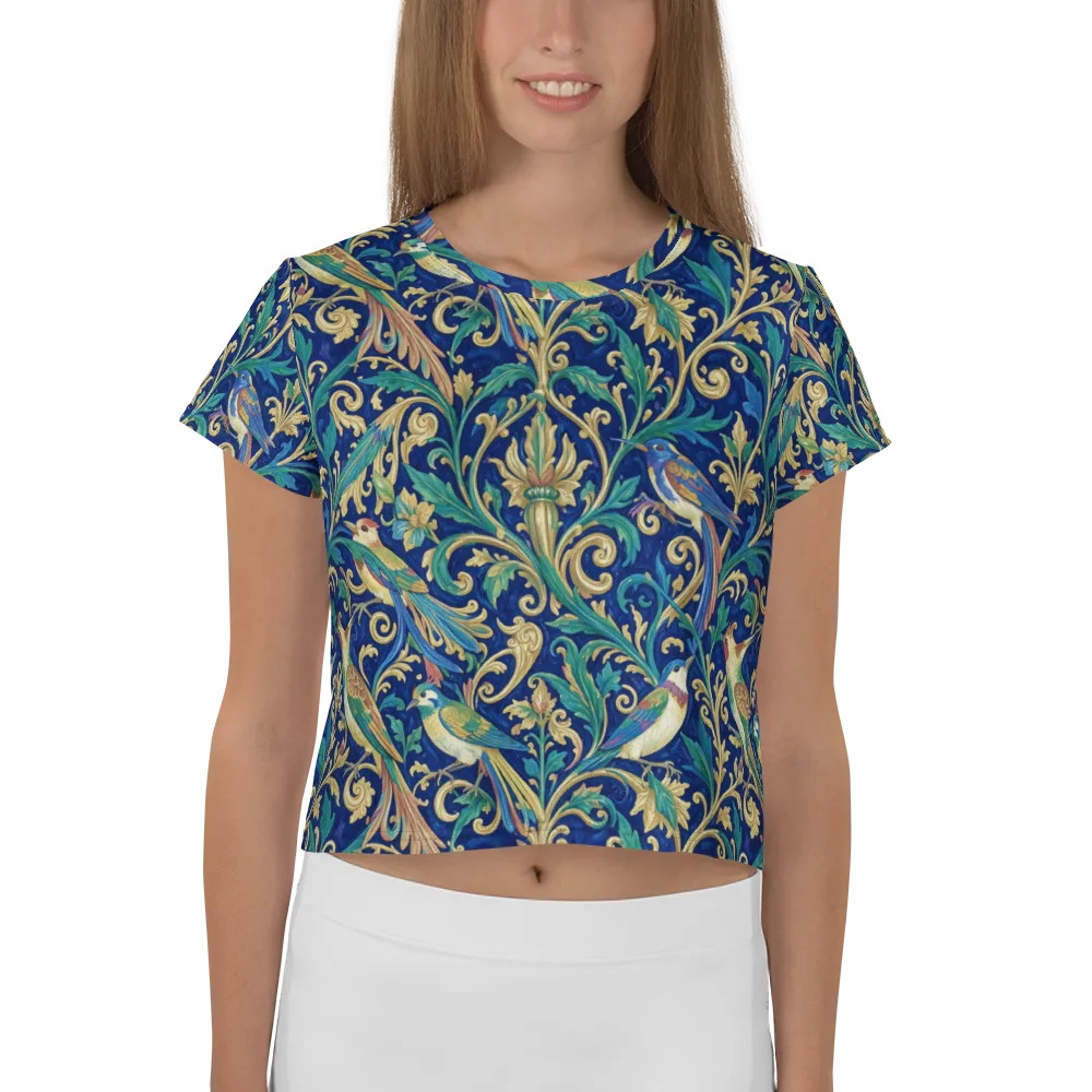 Gilded Songbirds on Crop Tee — Front