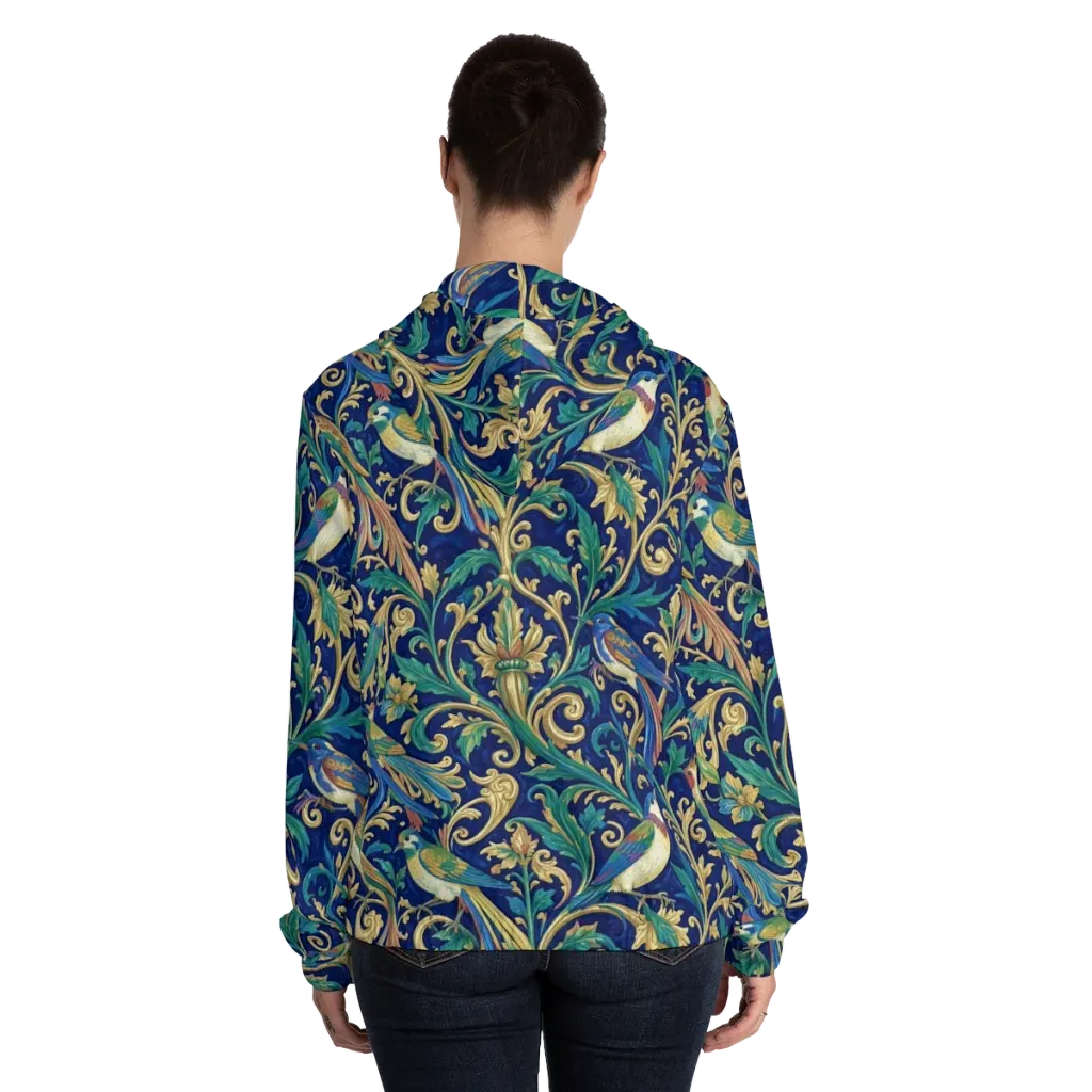 Gilded Songbirds on Women's Full-Zip Hoodie — Back On Person