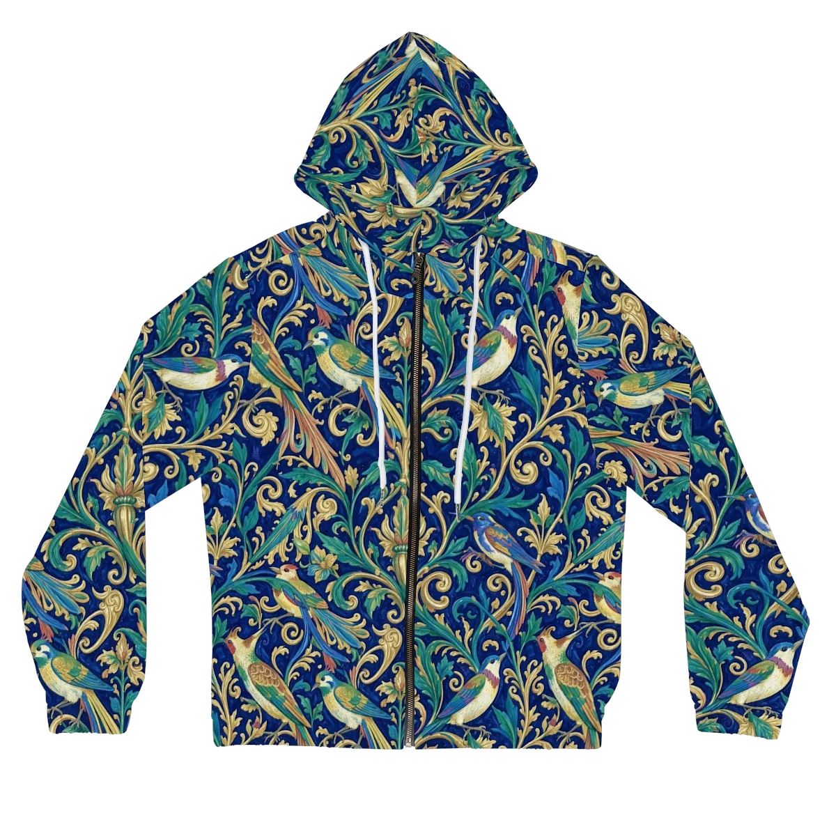Gilded Songbirds on Women's Full-Zip Hoodie — Front