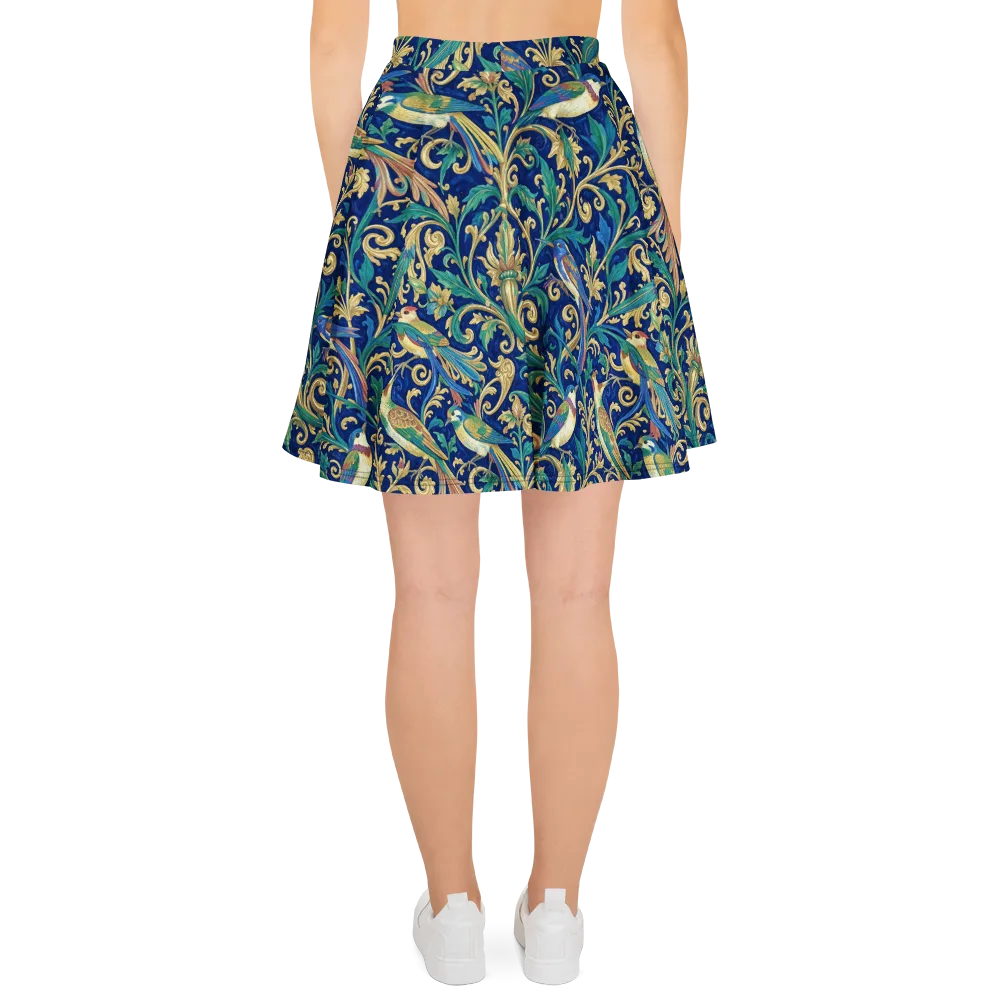 Gilded Songbirds on Skater Skirt — Back