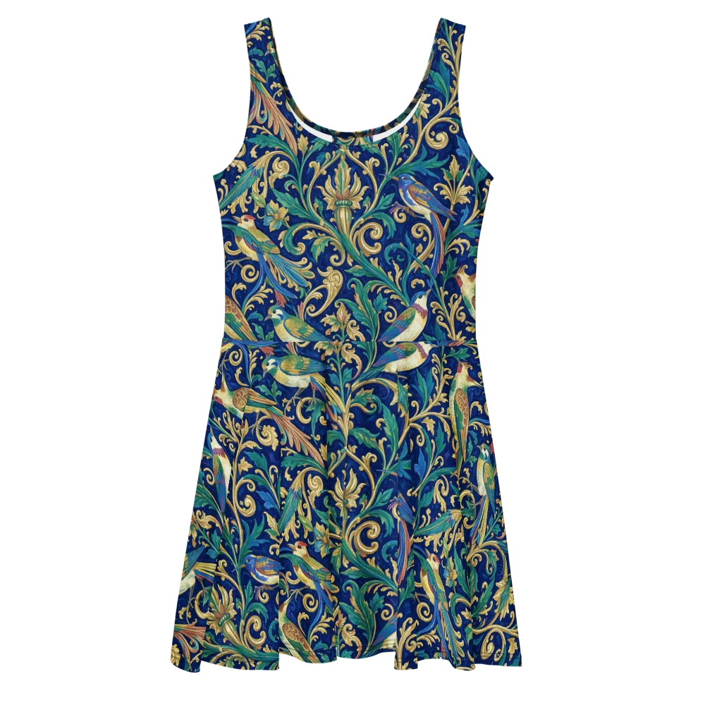 Gilded Songbirds on Skater Dress — Front
