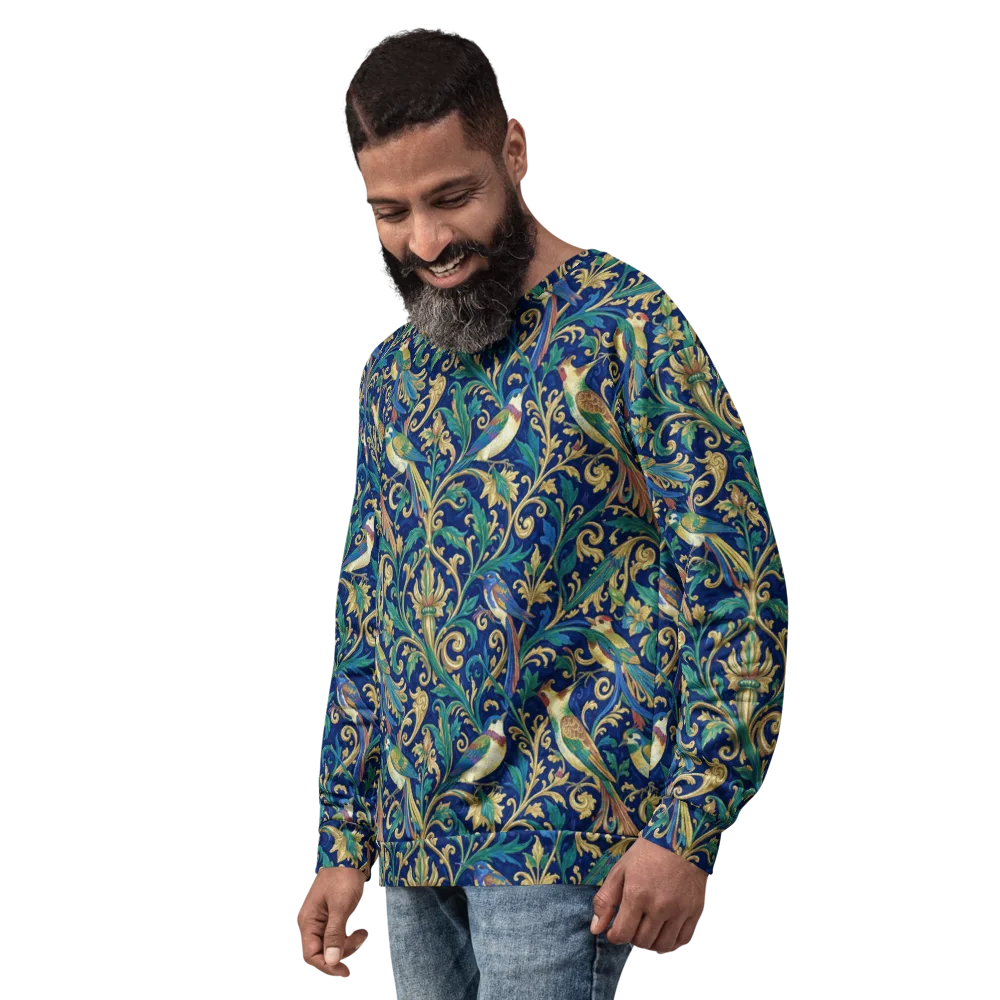 Gilded Songbirds on Sweatshirt — Left Front