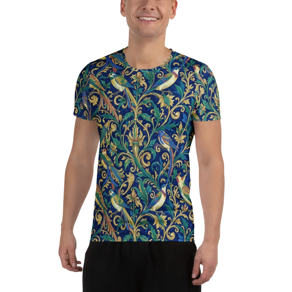 Gilded Songbirds on Men's Athletic T-Shirt — Front