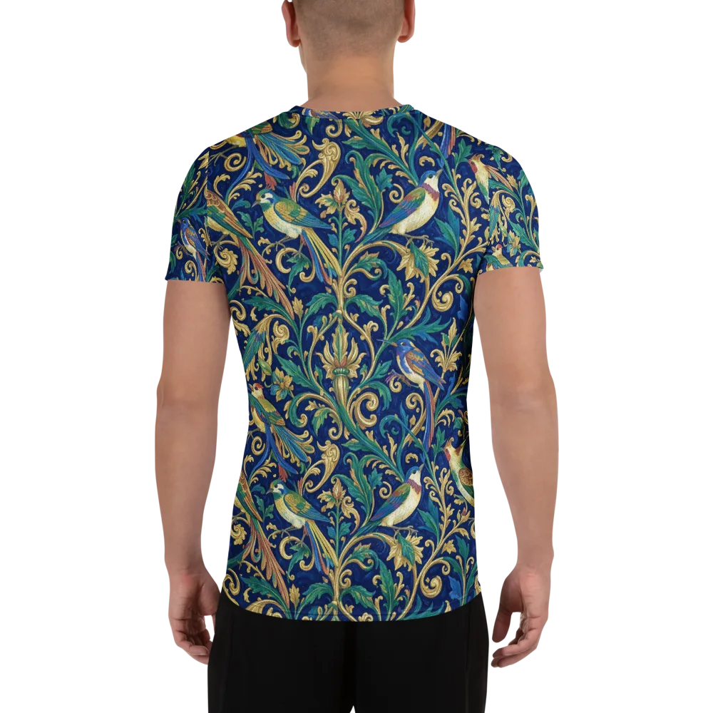 Gilded Songbirds on Men's Athletic T-Shirt — Back