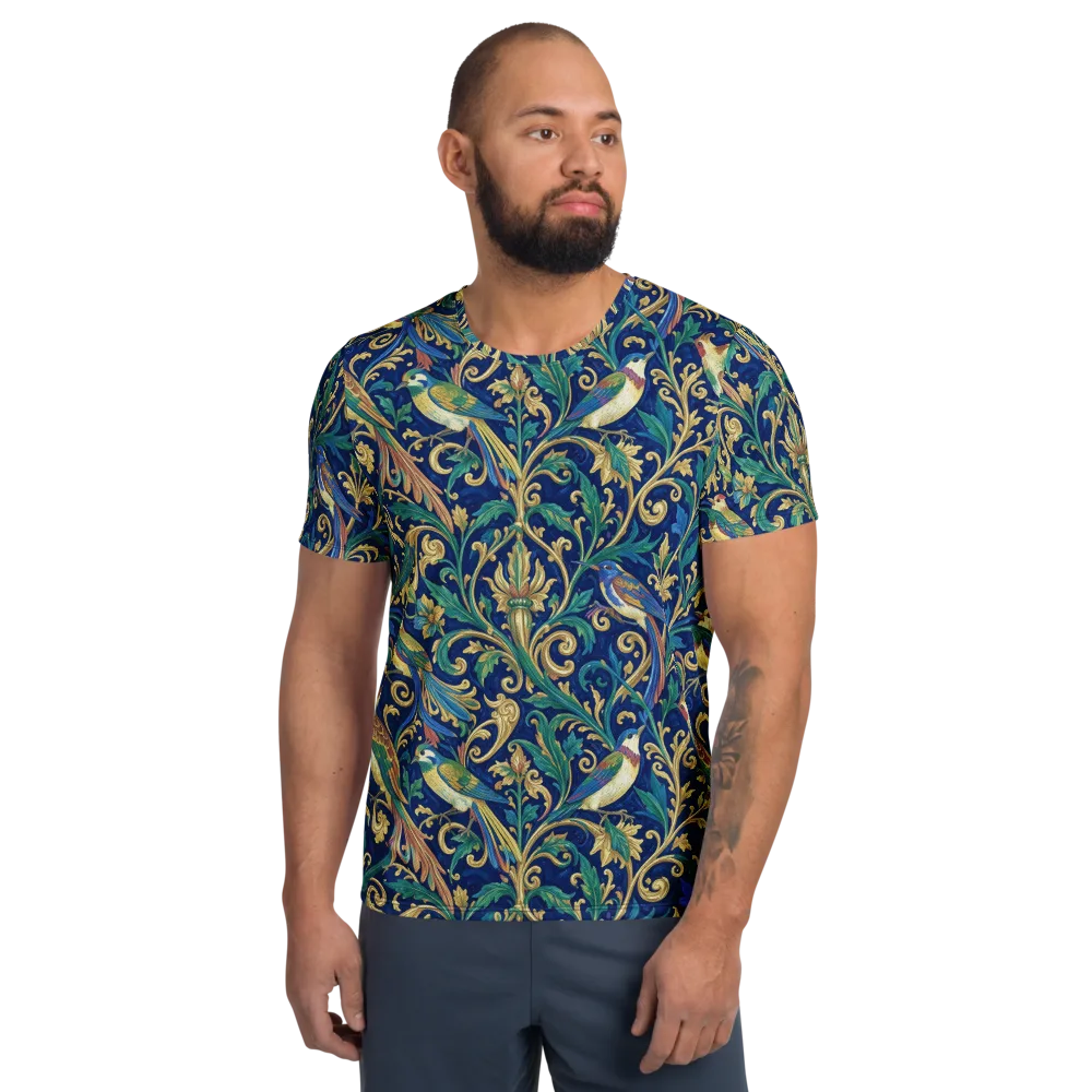Gilded Songbirds on Men's Athletic T-Shirt — Front