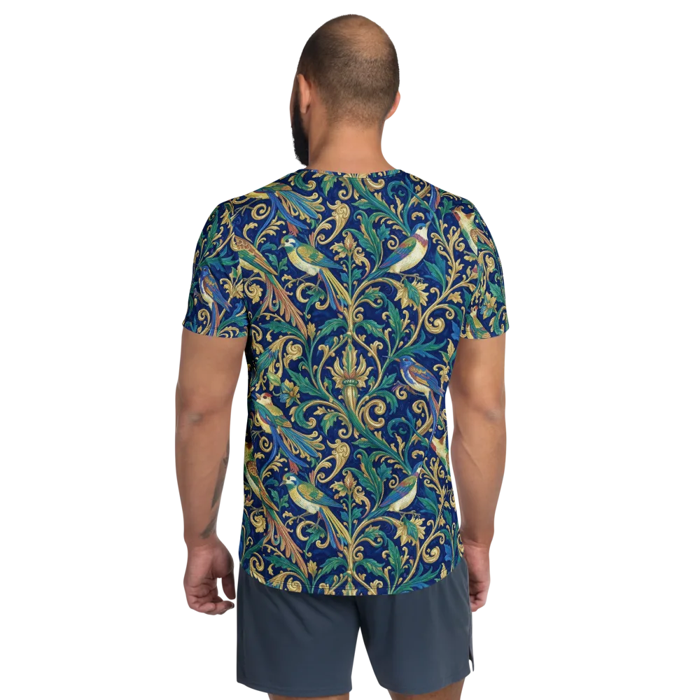 Gilded Songbirds on Men's Athletic T-Shirt — Back