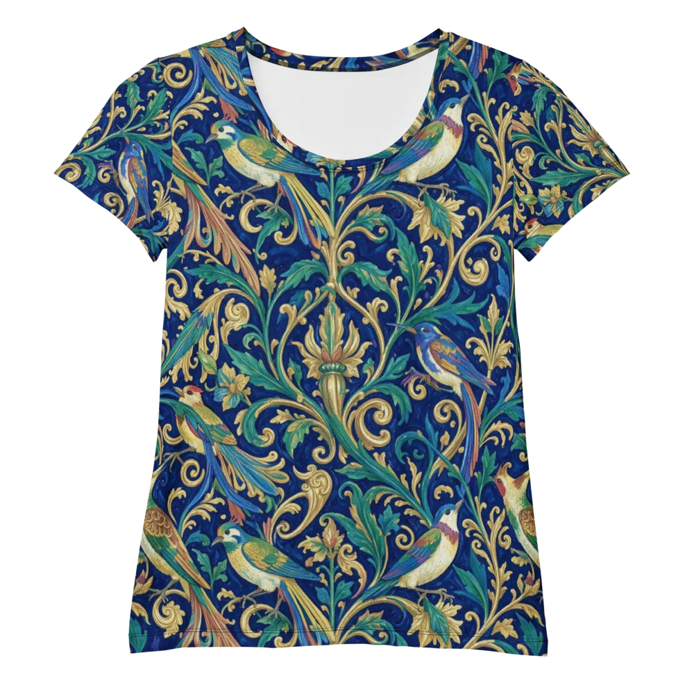 Gilded Songbirds on Women's Athletic T-Shirt — Front